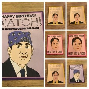 The office homemade  cricut cards!